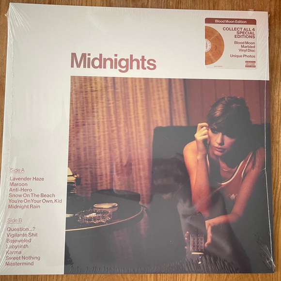 Taylor Swift Other - Taylor Swift Midnights Vinyl Record Sealed - Blood Moon Marbled Disc